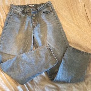 BP High-Rise Straight Button Jeans